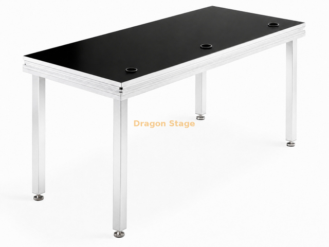 Table DJ mobile en aluminium personnalisée 2200x800x900mm avec roulettes verrouillables