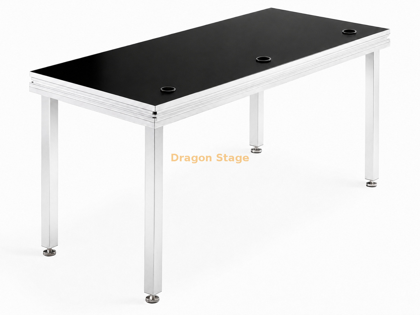 Table DJ mobile en aluminium personnalisée 2200x800x900mm avec roulettes verrouillables