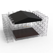 Système de fermes de toit pyramidales à grande portée de 20x20 m avec 3 poutres à longue portée pour système Layher