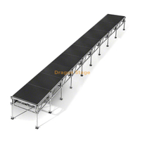 Scène de piste mobile professionnelle en aluminium de 36'x4' - Hauteur réglable (0,4 m - 2 m)