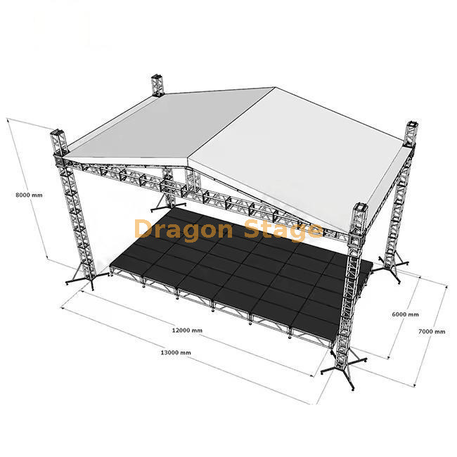 de toit de pointe de 13x7x8m