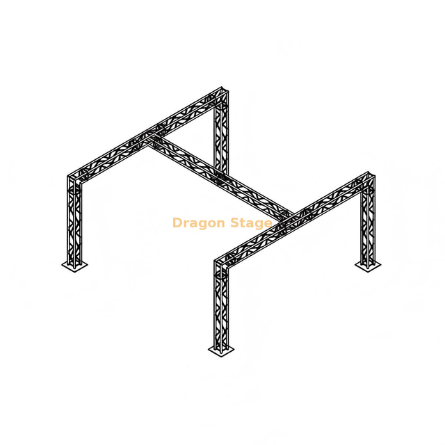 Système de ferme d'éclairage de scène mobile en alliage d'aluminium 6x6 m - Portique d'événement professionnel robuste de 3 m de haut