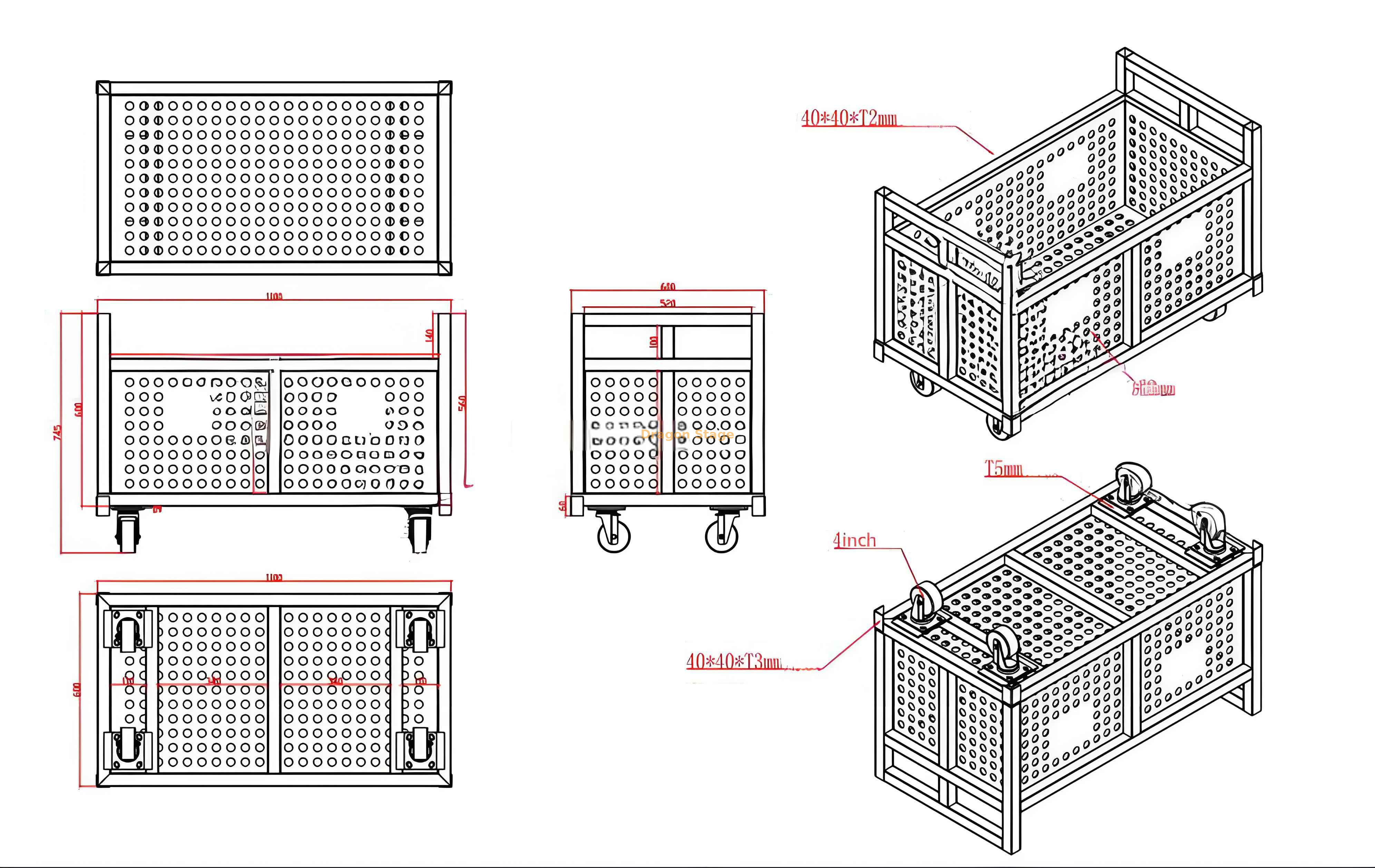 Chariot en aluminium 600x1100 (1)