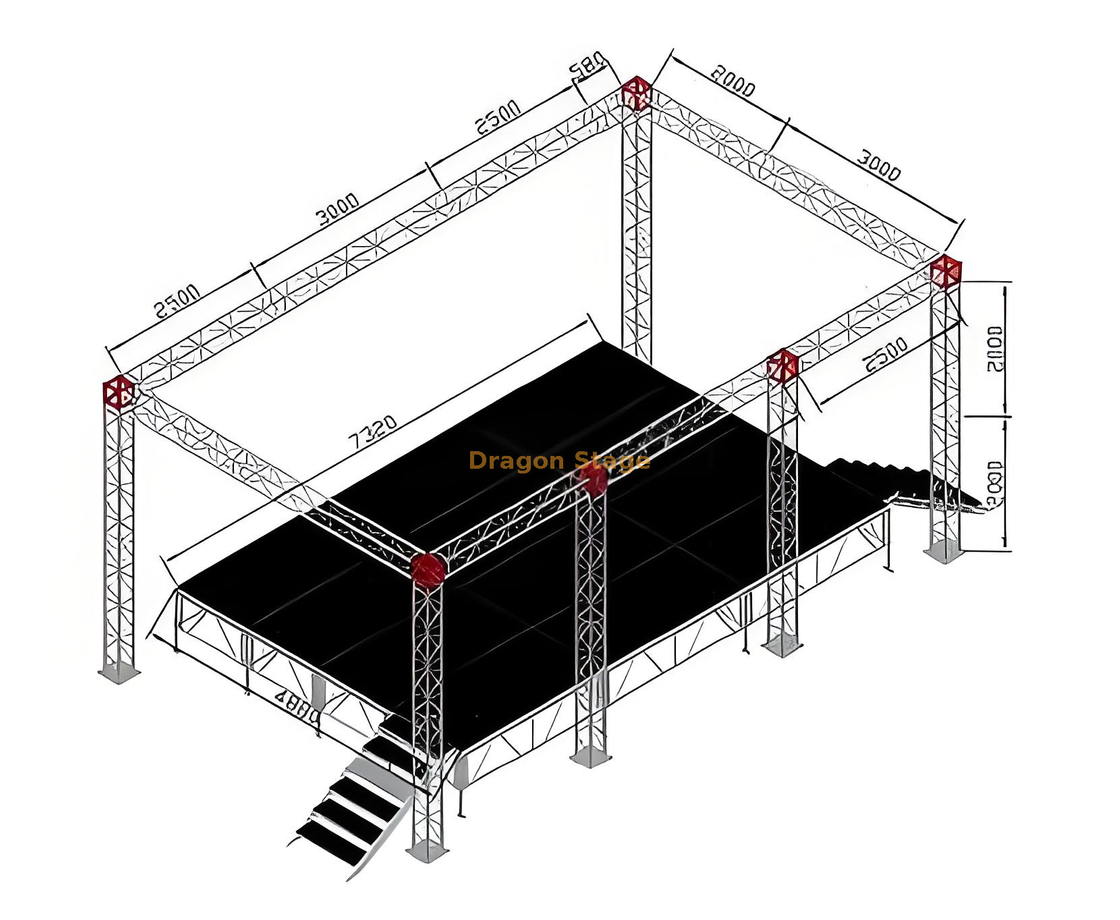 STATE D'ÉCLAIRAGE DE DJ personnalisée 8.58x5x4m