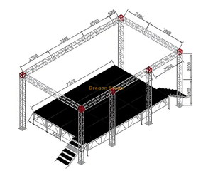 STATE D'ÉCLAIRAGE DE DJ personnalisée 8.58x5x4m