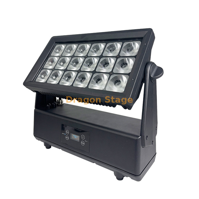 Lampe de lavage LED DMX sans fil IP65 alimentée par batterie | Éclairage de scène extérieur 18 × 15 W RGBWA + UV