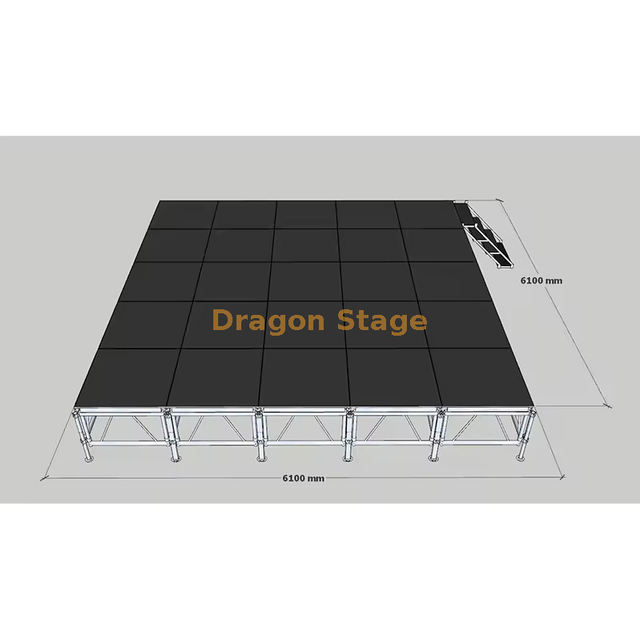 Aluminium extérieur simple de scène de l'église 6,1x6,1 m de hauteur 0,6-1M
