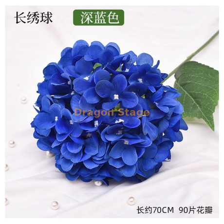 Bouquet de boule brodé simulé cérémonie de mariage décoration décoration fleur de fleur de soie multi-tête de fleur de fleur simple fleur simple fleur de balle brodée bleu profond