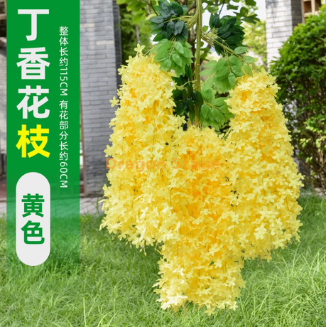 Wisteria tofu pudding String violet faux plafond rotin intérieur de mariage décoration fluorescente jaune Nouveau glydischramme lilas fleur - jaune 6