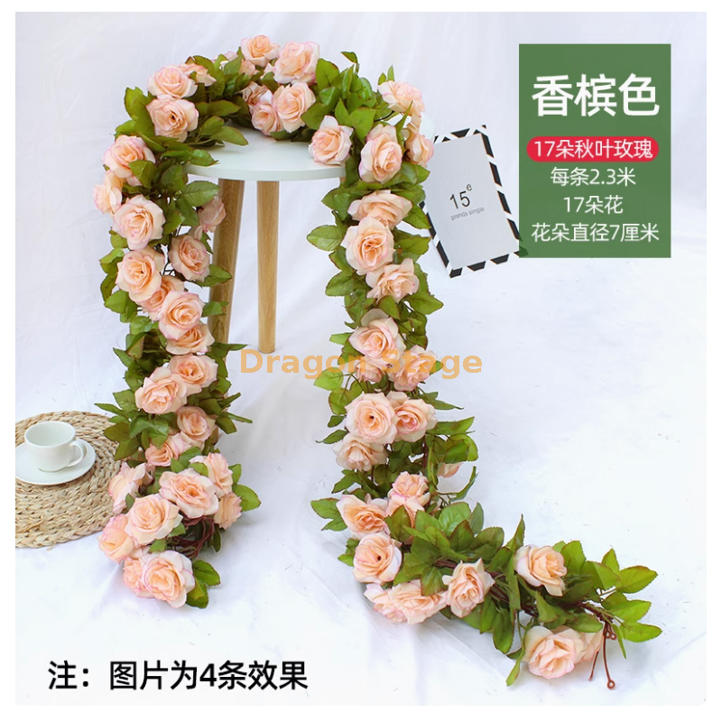 柠檬黄 香槟 -17 朵玫瑰 1 条