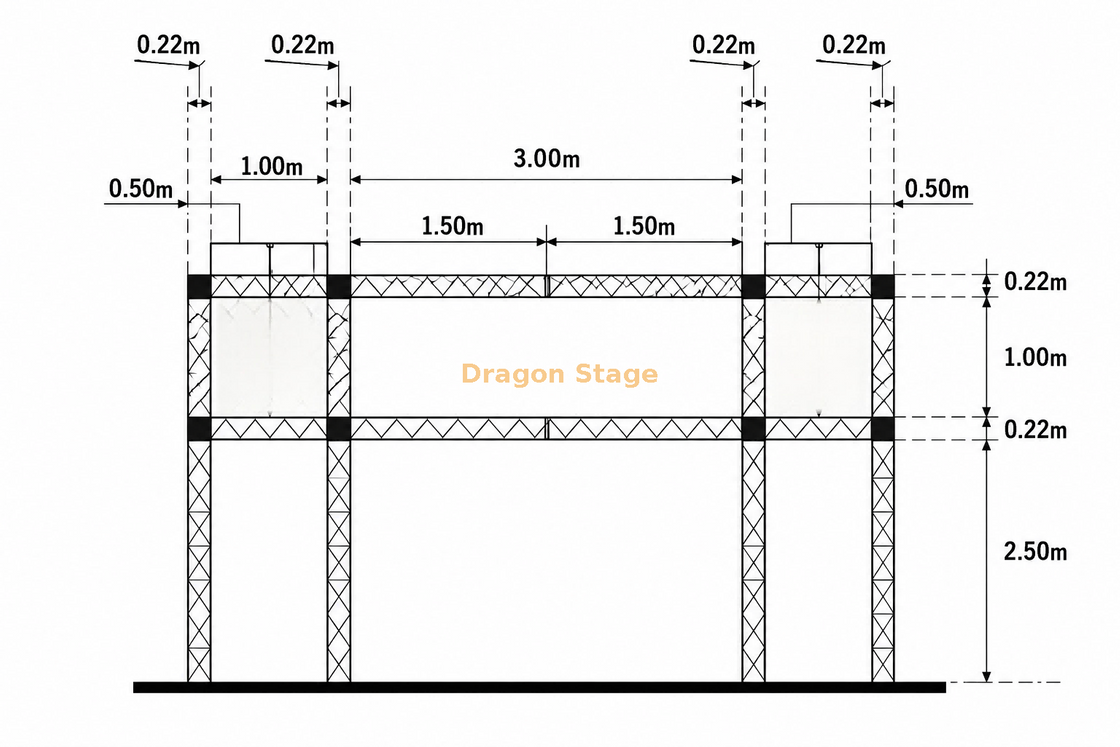 portique d'entrée en aluminium à broche 6x1,5x4m pour événements sportifs et signalisation d'événements