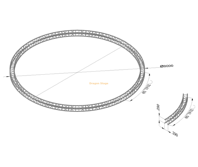 Système de ferme circulaire en aluminium professionnel de 8 m de diamètre